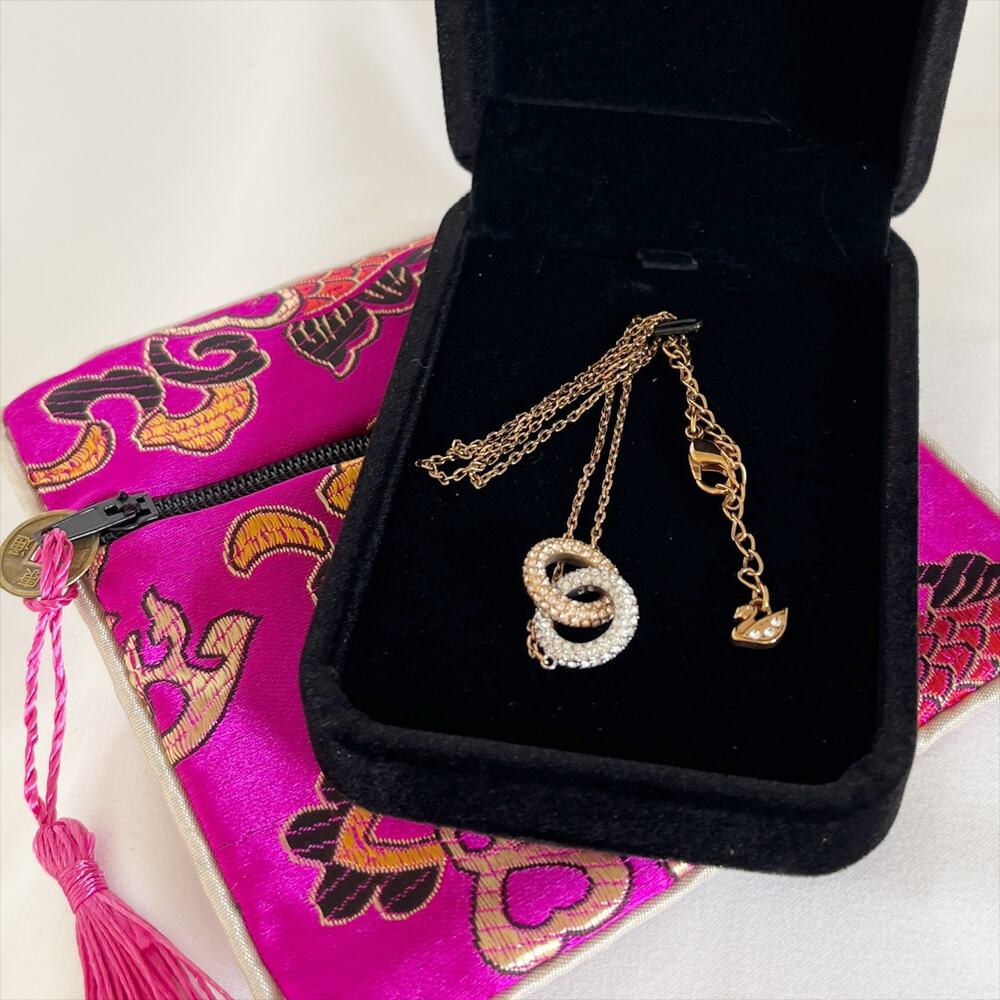 Swarovski Gold and Silver Interlocking Necklace - Picture 3 of 10